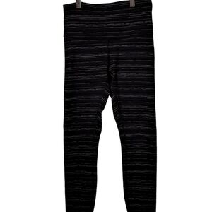 LULULEMON HIGH TIME PANT CYBER STRIPE NAVAL BLUE/ BLACK SIZE 6